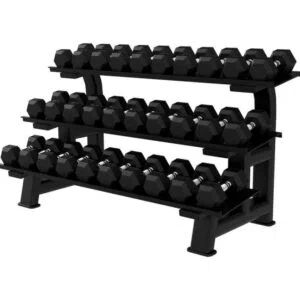 Suporte Para Halteres Hexagonais De 3 Prateleiras